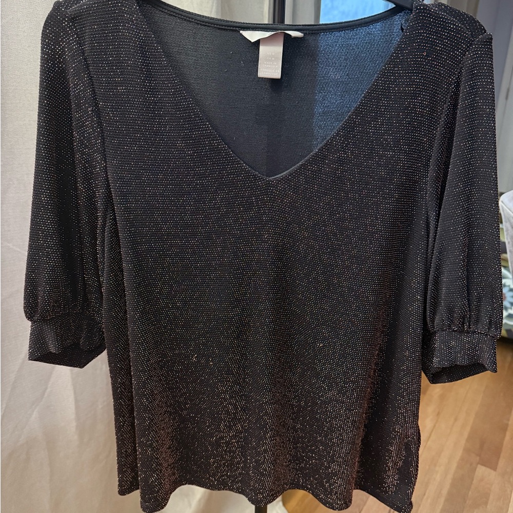 Elegant Black Shimmer Top